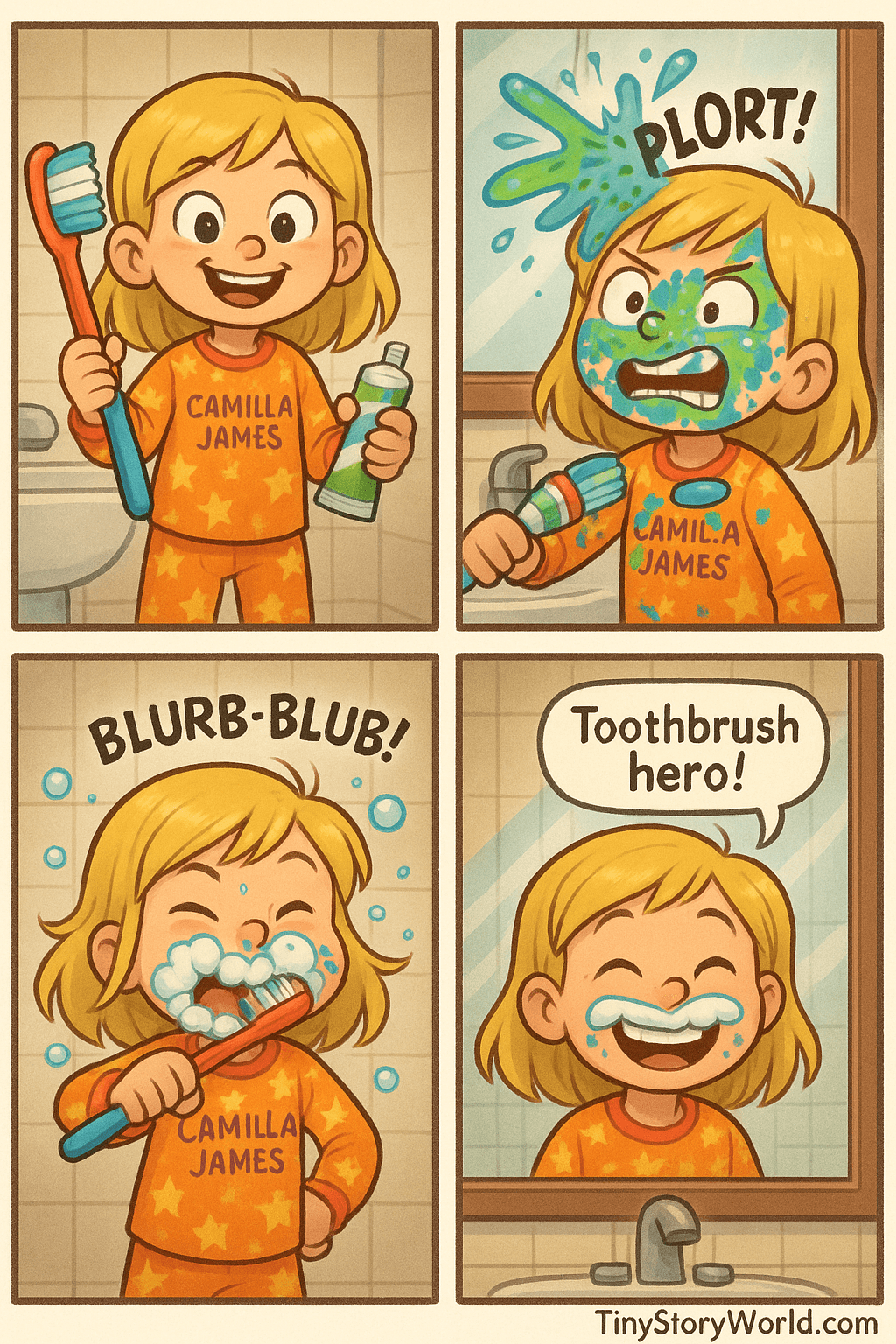 5-year-old Camilla James: The Toothbrush Hero!
