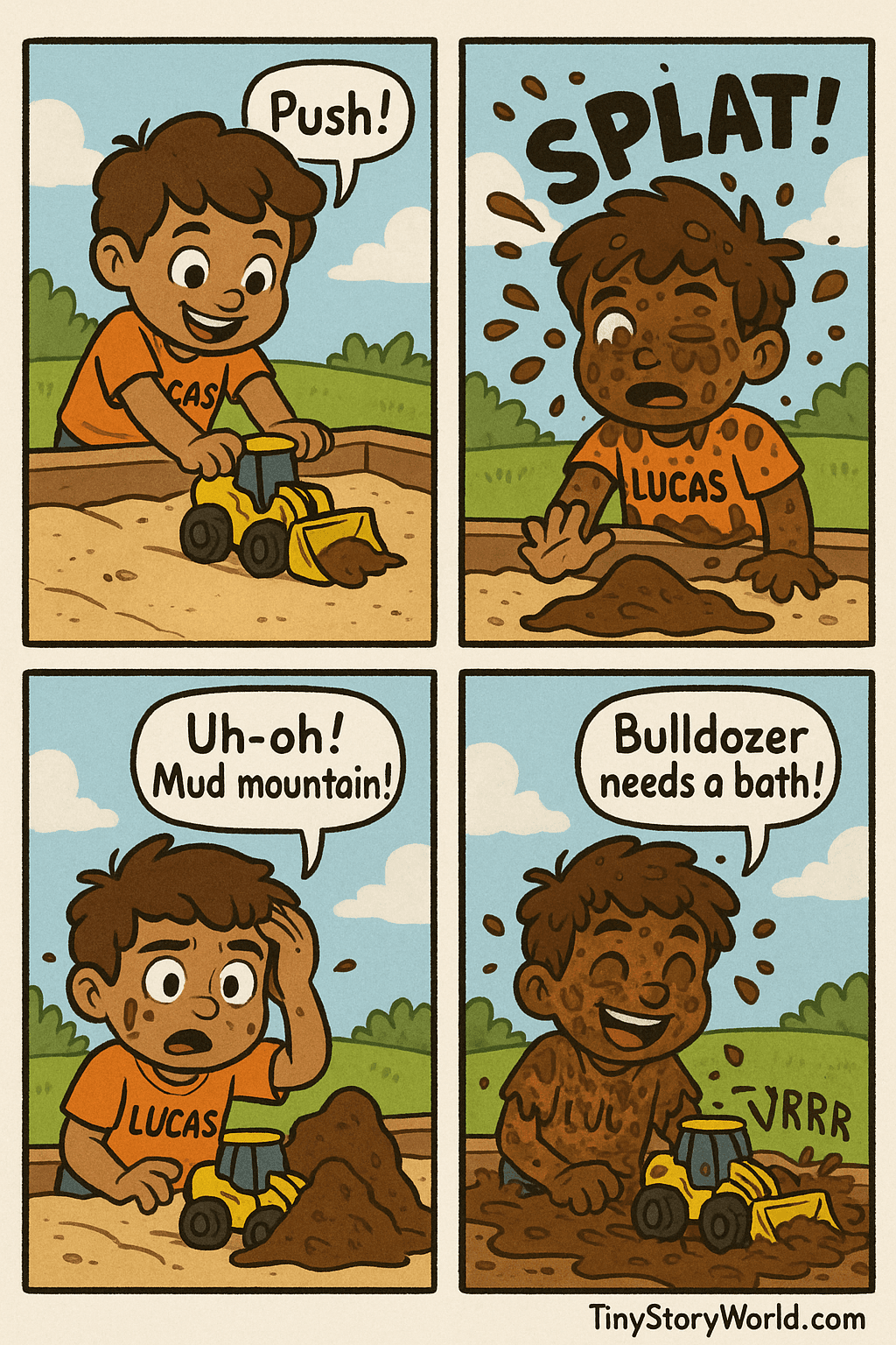 Lucas's Muddy Bulldozer