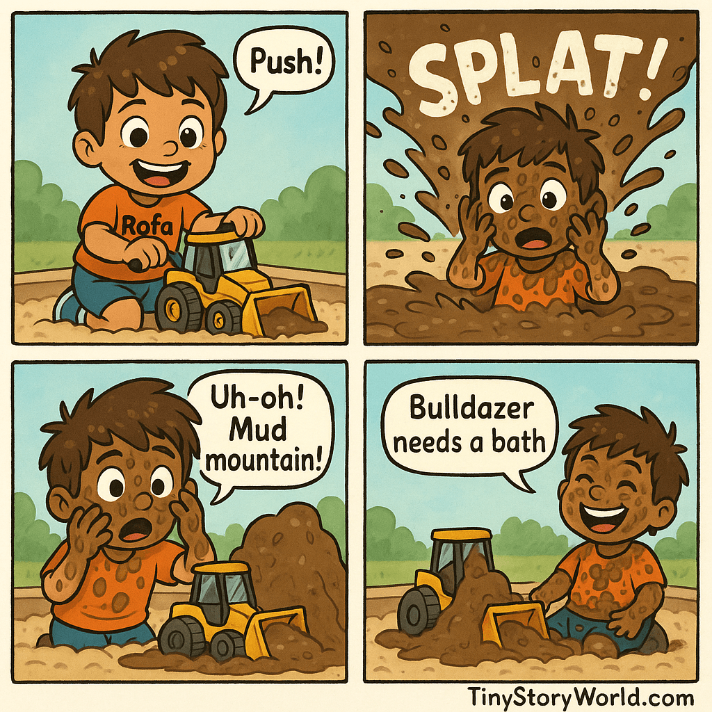 7-year-old Rafa's Muddy Bulldozer